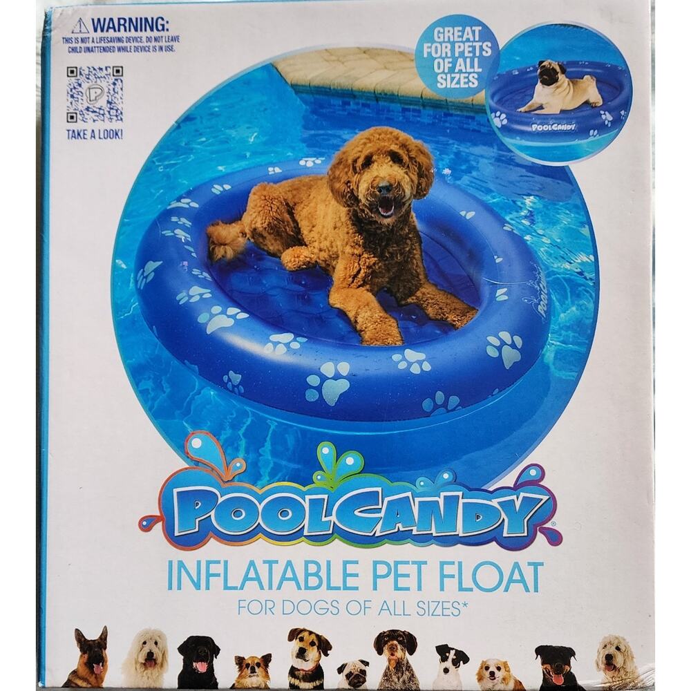 Pool Candy Inflatable Dog Pet Pool Float and Lounger 53" x 35" Up to 100 Lbs